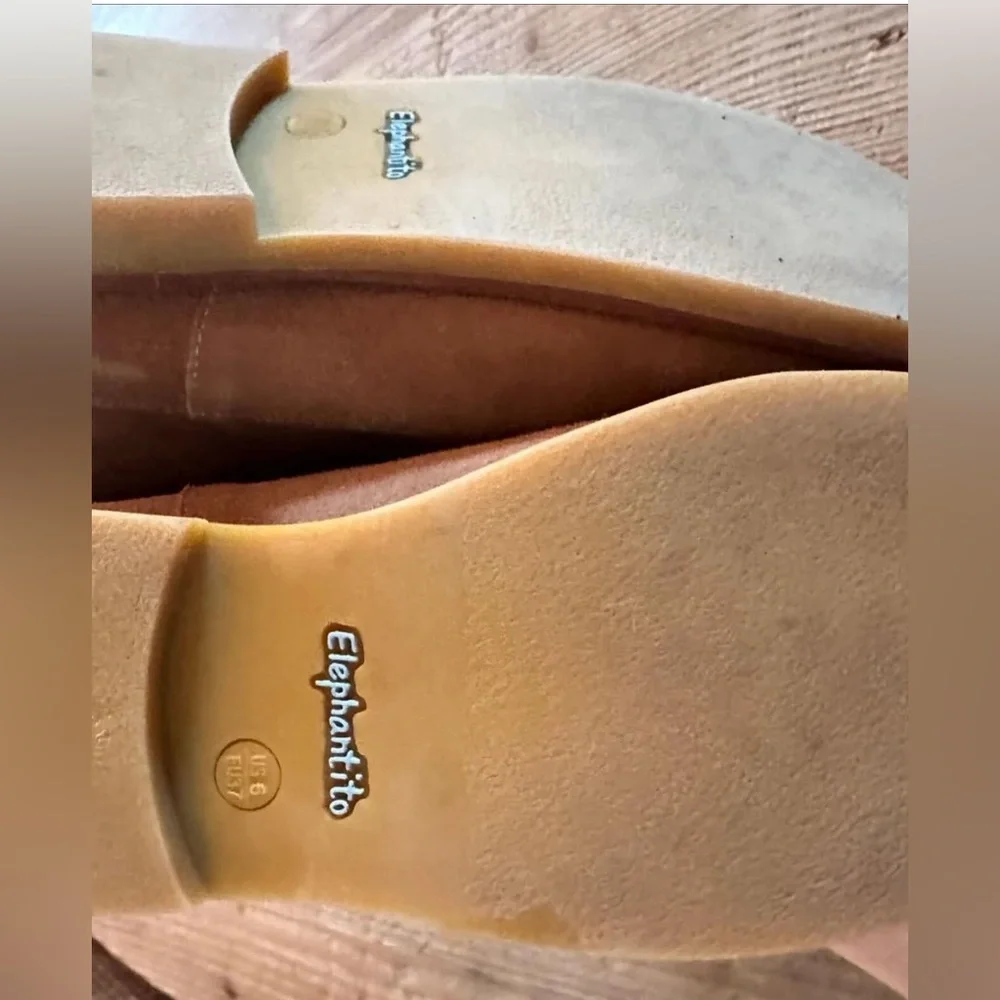EUC tan suede Elephantito girls boots size big kid 6